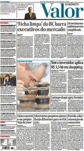 Jornal Valor Econômico - 05 de novembro de 2012 - Segunda
