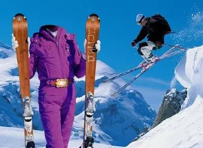 Template Skier for Photoshop