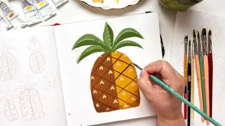 Graphic Gouache: Paint Stylized Tropical Fruit Illustrations