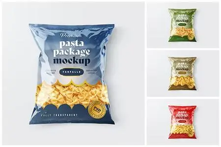 Pasta Bag Packaging Mockup Set
