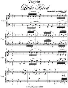 «Voglein Little Bird Easy Piano Sheet Music» by Edvard Grieg