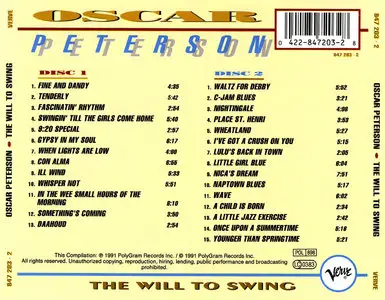Oscar Peterson – The Will To Swing (Comp. 1991) Verve) (2-CD)