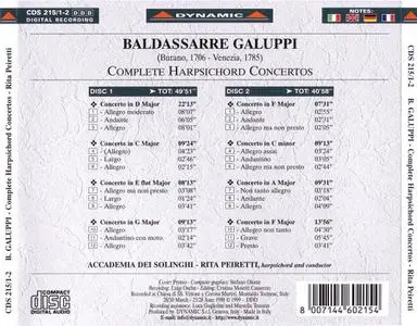 Rita Peiretti, Accademia dei Solinghi - Baldassarre Galuppi: Complete Harpsichord Concertos (1999)