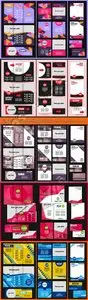 Corporate identity brochure flyer business card and banner vector