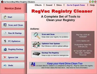 RegVac Registry Cleaner 5.01.08