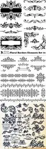 Vectors - Floral Borders Elements Set 71