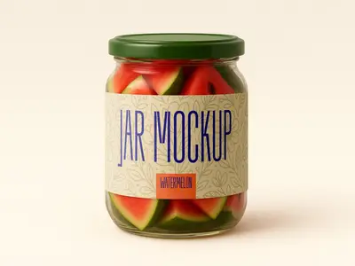 Watermelon Jar Mockup - Realistic Editable Template 1706394511