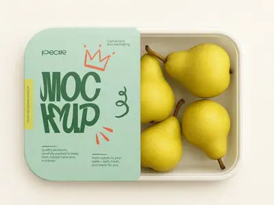 Template Pear Packaging Box Mockup - Fresh Fruit Container Design 1668386633