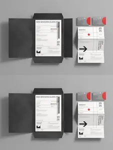 Folded Letterhead Stationery Mockup Set QXVUGRC