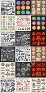 Labels stickers and badges collection vector