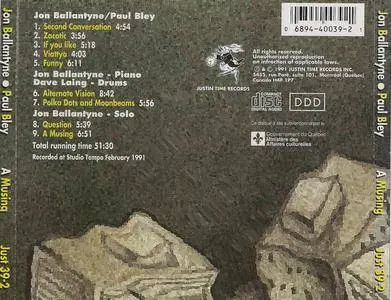 Jon Ballantyne and Paul Bley - A Musing (1991) {Justin Time Records JUST 39-2}