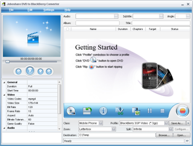 Joboshare DVD to BlackBerry Converter v.3.0.3.0203
