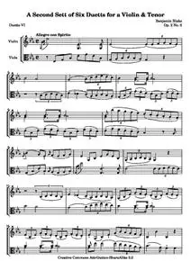 BlakeB - A Second Sett of Six Duetts for a Violin &amp; Tenor: No. 6