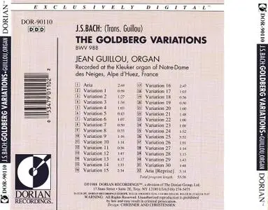 Jean Guillou - Johann Sebastian Bach: The Goldberg Variations (1988)