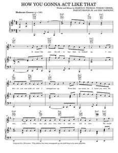 How You Gonna Act Like That - Tyrese Gibson (Piano-Vocal-Guitar)
