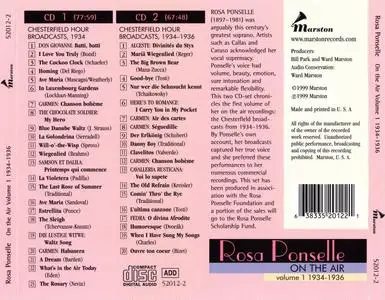 Rosa Ponselle - On The Air, Volume 1, 1934-1936 {2CD Set Marston 52012-2 rel 1999}