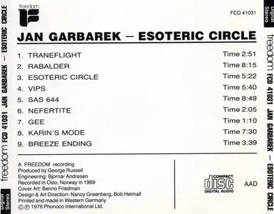 Jan Garbarek - Esoteric Circle (1969) [Repost]