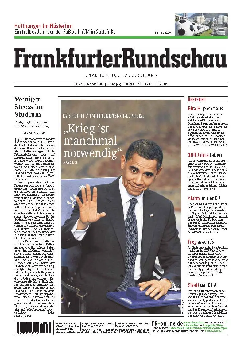 Frankfurter Rundschau vom 11. Dezember 2009