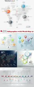 Vectors - Infographics with World Map 47