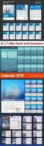 Vectors - Blue Desk 2018 Calendars