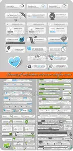 Elements of web buttons and menu interface vector
