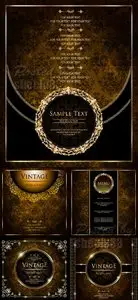 Vintage Golden Backgrounds Vector