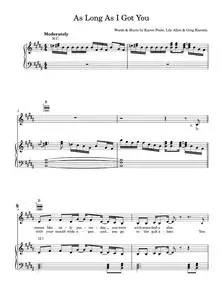 As Long As I Got You - Lily Allen (Piano-Vocal-Guitar (Piano Accompaniment))