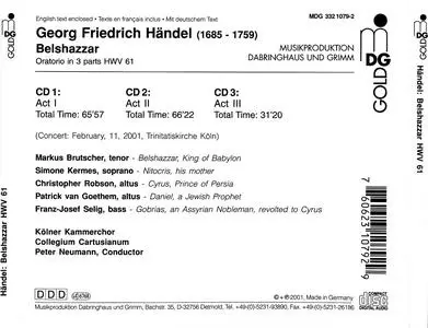 Peter Neumann, Collegium Cartusianum, Kölner Kammerchor - George Frideric Handel: Belshazzar (2001)