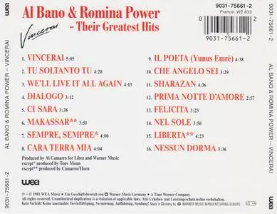 Al Bano & Romina Power - Vincerai: Their Greatest Hits (1991) {WEA Germany}