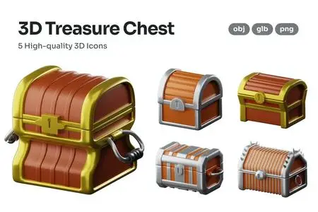 Treasure Chest 3D Icons