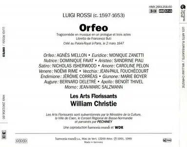 William Christie, Les Arts Florissants - Luigi Rossi: Orfeo (1991)