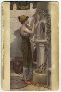 Antique postcards: a female image