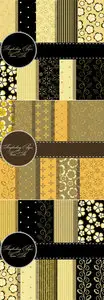 Gold Scrapbooking Patterns Vector