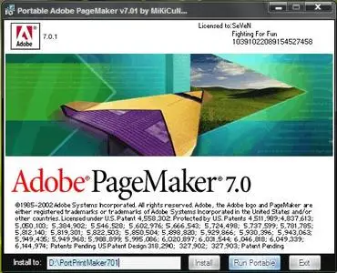 Portable Adobe PageMaker v7.01