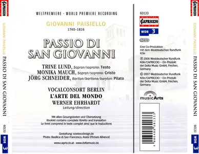 Werner Ehrhardt, L'Arte del mondo - Giovanni Paisiello: Passio di San Giovanni (2007)