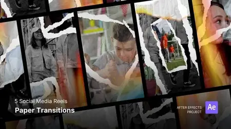 Social Media Reels - Paper Transitions After Effects Project Files 54849301