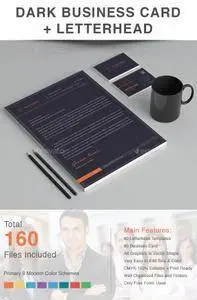 GraphicRiver - Dark Business Card + Letterhead