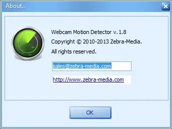 Zebra Webcam Motion Detector 1.8