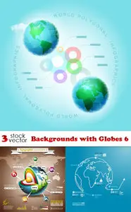 Vectors - Backgrounds with Globes 6
