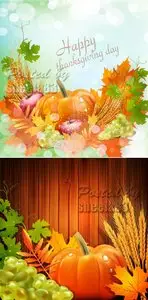 Autumn Harvest Cards Vector