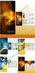 Tri fold business brochure vector set 31