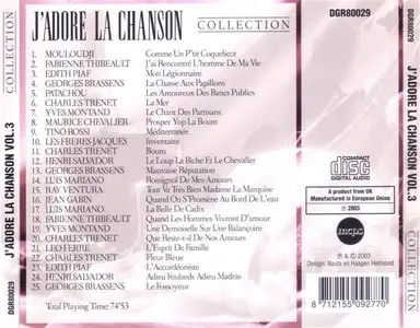 J'adore la CHANSON FRANCAISE - 3 volumes (75 Tracks)