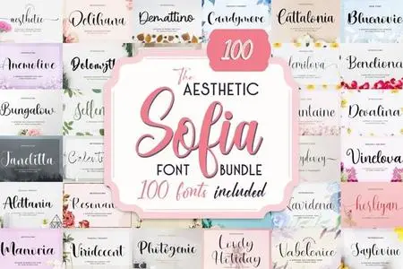 The Aesthetic Sofia Font Bundle - 100 Premium Fonts