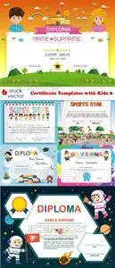 Vectors - Certificate Templates with Kids 8