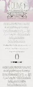 Olive Hand Drawn Font plus Decorations