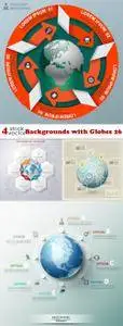 Vectors - Backgrounds with Globes 26