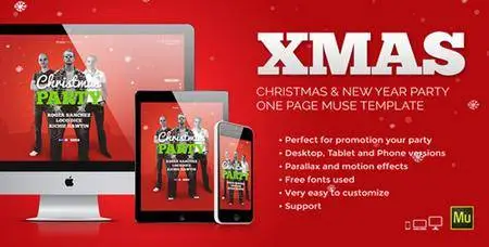 ThemeForest - XMas v1.0 - Christmas / New Year Party Muse Template - 13727150