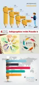 Vectors - Infographics with Pencils 6