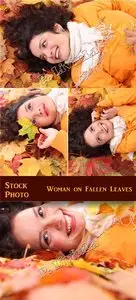 Stock Photo - Woman on Fallen Leaves