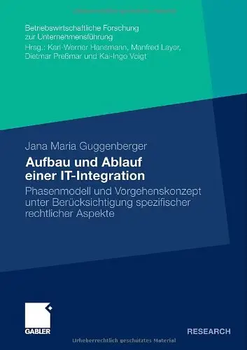 Aufbau und Ablauf einer IT-Integration unter Berücksichtigung spezifischer rechtlicher Aspekte